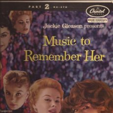 Discos de vinilo: LP-25 CTMS-JACKIE GLEASON-MUSIC TO REMEMBER HER-CAPITOL 2-570-USA-195???. Lote 30261048