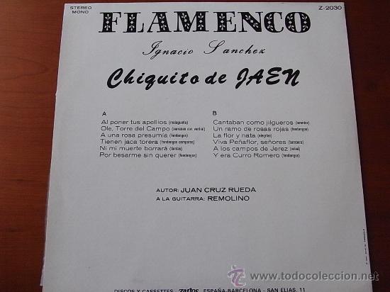 Discos de vinilo: Flamenco - Chiquito de Ja&eacute;n - Foto 2