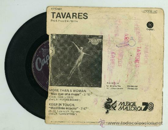 Discos de vinilo: TAVARES - MAS QUE UNA MUJER - SINGLE. - Foto 2