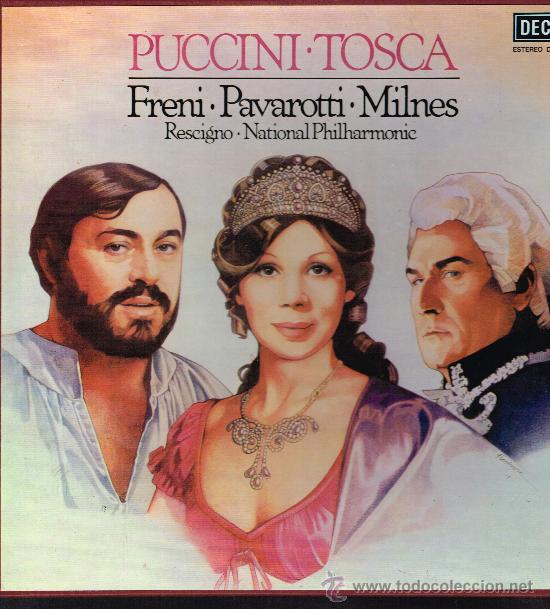 TOSCA PUCCINI - FRENI / PAVAROTTI / MILNES - CAJA 2 LPS 1980 - (Música - Discos - LP Vinilo - Clásica, Ópera, Zarzuela y Marchas)