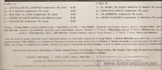 Discos de vinilo: LP MANUEL LUNA - LOS GALLOS DE LONDRES - Foto 2