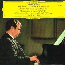 Discos de vinilo: MOZART - SONATAS PARA PIANO / FANTASIA EN RE MENOR, ETC - EMIL GILELS - LP 1976 - COMO NUEVO. Lote 30542888