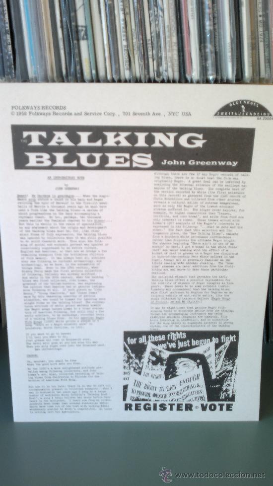 Discos de vinilo: THE TALKING BLUES - SUNG BY JOHN GREENWAY - Foto 2