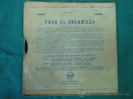 Discos de vinilo: Singels Pasa el organillo - Foto 2