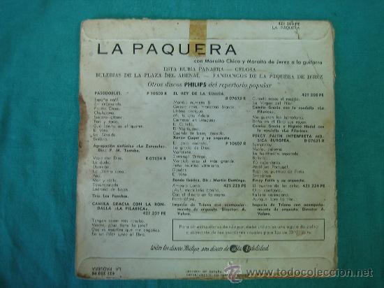 Discos de vinilo: Singels LA PAQUERA 1959 - Foto 2