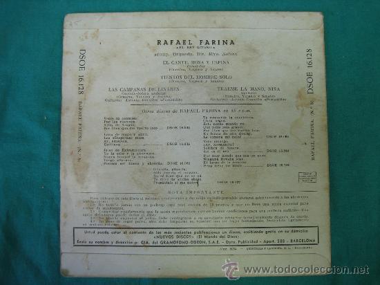 Discos de vinilo: Singels RAFAEL FARINA 1958 - Foto 2