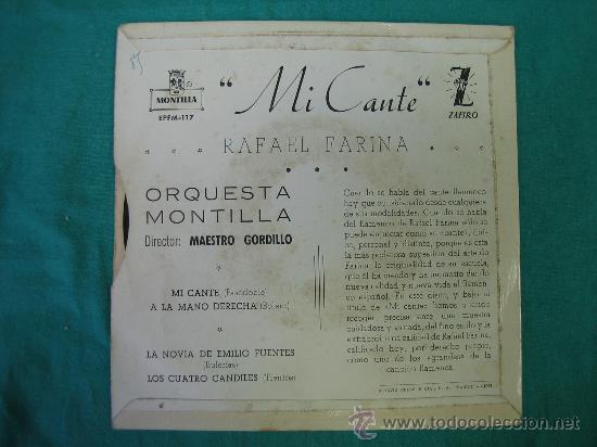 Discos de vinilo: Singels RAFAEL FARINA 1959 - Foto 2