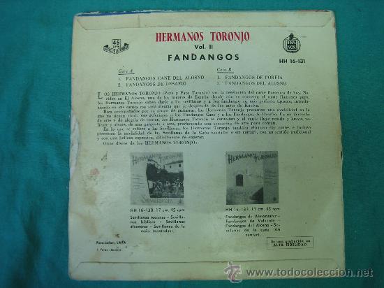 Discos de vinilo: Singels HERMANOS TORONJO 1960 - Foto 2