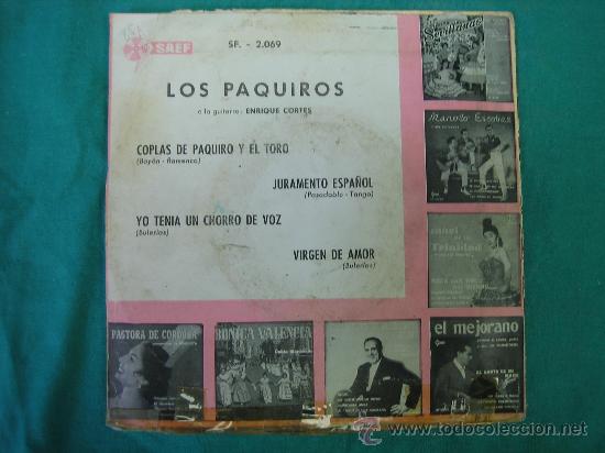 Discos de vinilo: Singels LOS PAQUIROS 1961 - Foto 2