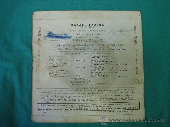 Discos de vinilo: Singels RAFAEL FARINA 1958 - Foto 2