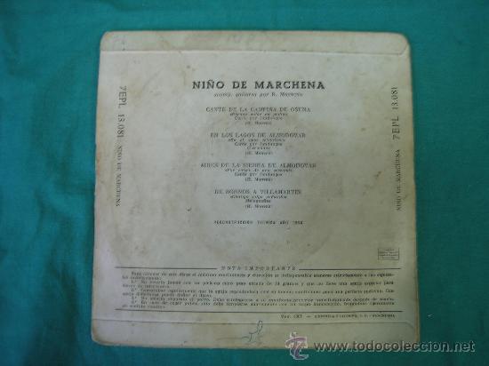 Discos de vinilo: SingelS NI&Ntilde;O DE MARCHENA CARATULA VACIA - Foto 2
