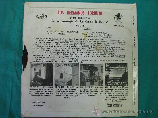 Discos de vinilo: Singels HERMANOS TORONJO 1961 - Foto 2