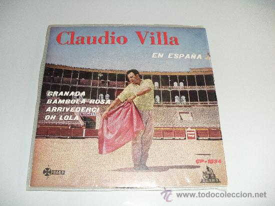 Discos de vinilo: CLAUDIO VILLA EN ESPA&Ntilde;A - GRANADA + 3 EP 1959 - Foto 1