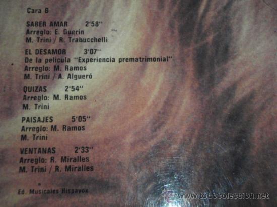 Discos de vinilo: MARI TRINI  VENTANAS  1973 - ESPA&Ntilde;A LP33 HISPAVOX - Foto 4
