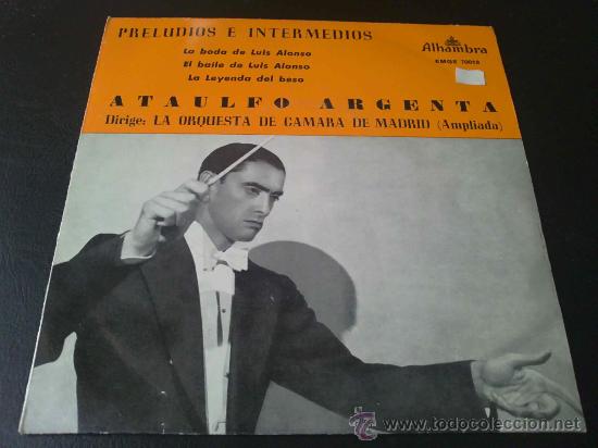 Discos de vinilo: ATAULFO ARGENTA, PRELUDIOS E INTERMEDIOS. EP - Foto 1