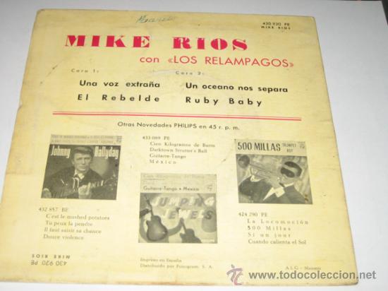 Discos de vinilo: MIKE RIOS - CON LOS RELAMPAGOS - 1963 - Foto 2