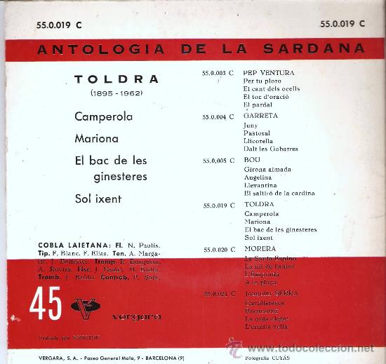 Discos de vinilo: ANTOLOGIA DE LA SARDANA - Foto 2