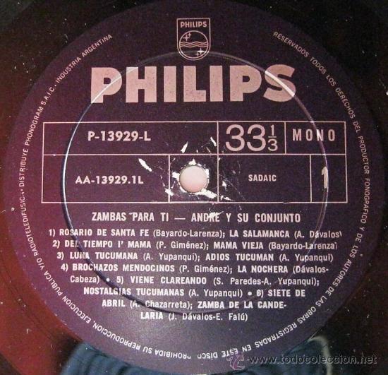 Discos de vinilo: LP argentino de Andr&eacute; y su conjunto a&ntilde;o 1964 - Foto 3
