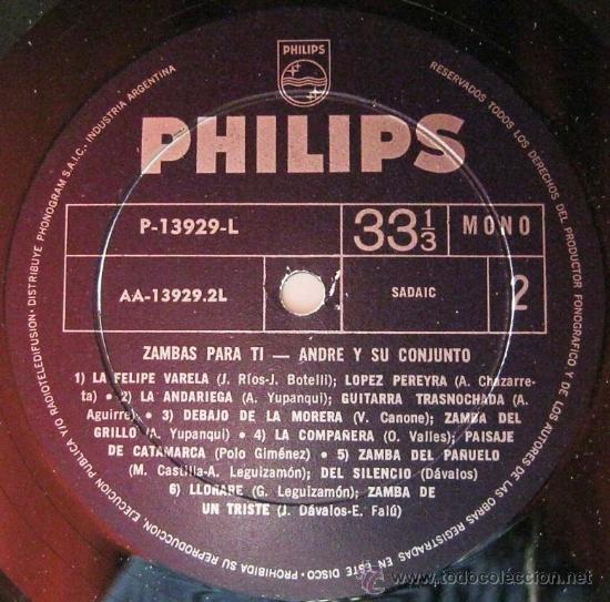 Discos de vinilo: LP argentino de Andr&eacute; y su conjunto a&ntilde;o 1964 - Foto 4