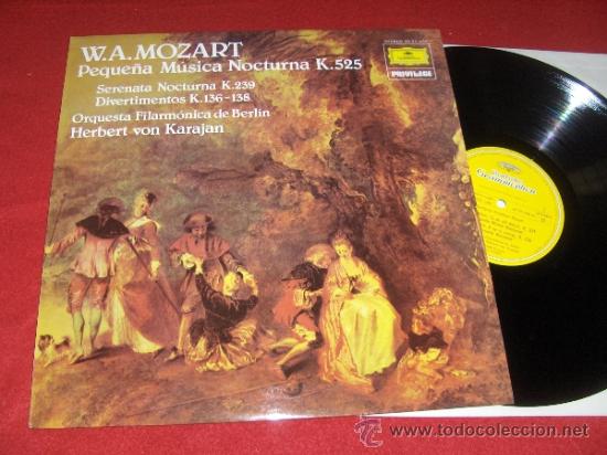 Discos de vinilo: W A MOZART Peque&ntilde;a musica nocturna BERLIN KARAJAN LP 1984 Deutsche grammophon
