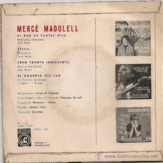 Discos de vinilo: Merce Madolell. BCN : Concentric, 1966. 45 rpm - Foto 2
