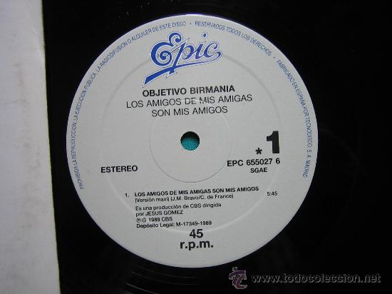 Discos de vinilo: LP  OBJETIVO BIRMANIA 1989 - Foto 3