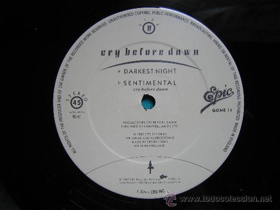 Discos de vinilo: LP  CRY BEFOREDAWN 1987 - Foto 3