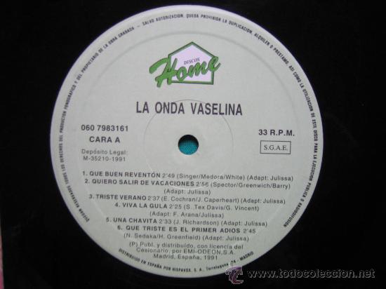 Discos de vinilo: LP  LA ONDA VASELINA 1991 - Foto 2