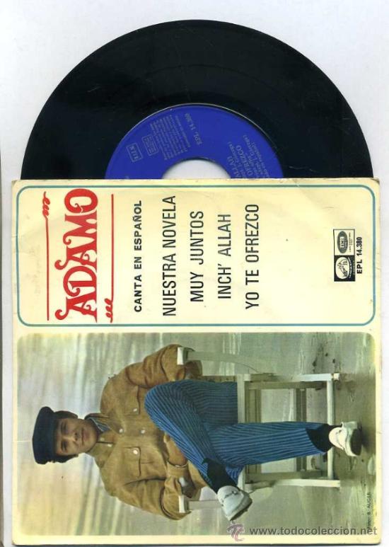 Discos de vinilo: ADAMO : NUESTRA NOVELA / INCH ALLAH... (EMI, 1967) - Foto 1