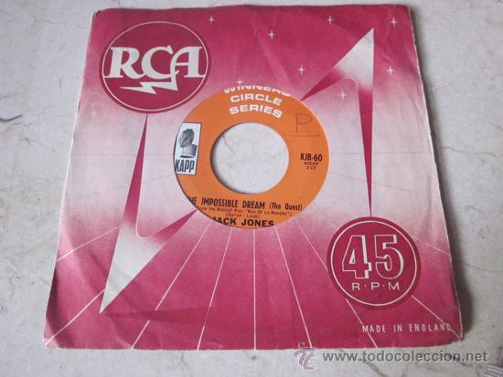 Discos de vinilo: JACK JONES - THE IMPOSSIBLE DREAM 7&rdquo; - KAPP RECORDS - Foto 1