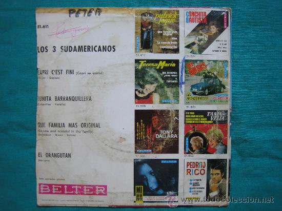 Discos de vinilo: Singels Los Tres Sudamericanos 1969 - Foto 4