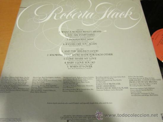 Discos de vinilo: ROBERTA FLACK - ROBERTA FLACK - LP - ATLANTIC 1978 USA 19186 - Foto 2