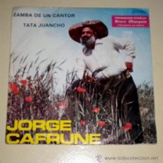 Discos de vinilo: JORGE CAFRUNE - ZAMBA DE UN CANTOR - TATA JUANCHO - MARFER - 1.977. Lote 31155511