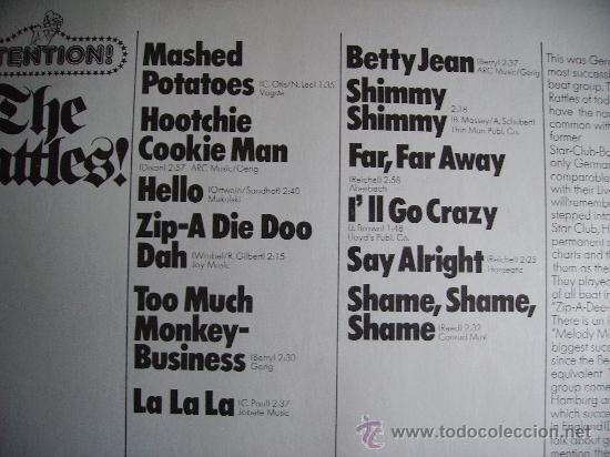 Discos de vinilo: THE RATTLES --- ATTENTION - Foto 2