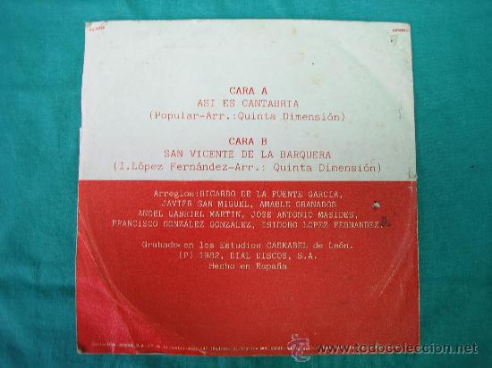 Discos de vinilo: Singels Quinta Dimension 1982 - Foto 4