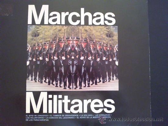 Discos de vinil: MARCHAS MILITARES.ORQUESTA MARAVELLA DE CONCIERTOS,BANDA DE AVIACI&Oacute;N,GRAN BANDA MILITAR CON COROS.LP