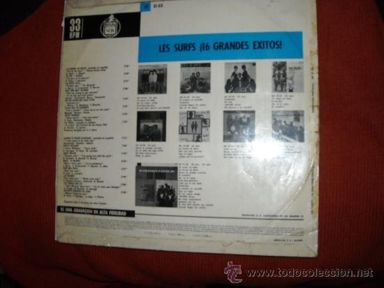 Discos de vinilo: LES SURF LP 16 GRANDES EXITOS  1965 HISPAVOX SPA - Foto 2
