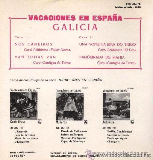 Discos de vinilo: GALICIA - CORAL FOLLAS NOVAS, CORAL EL ECO, CORO CANTIGAS DA TERRA - 1961 - (Como nuevo) - Foto 3 - 31297188