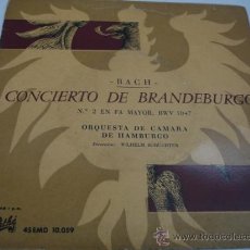 Discos de vinilo: JOHANN SEBASTIAN BACH - CONCIERTO DE BRANDEBURGO, Nº 3 - VERGARA 1961