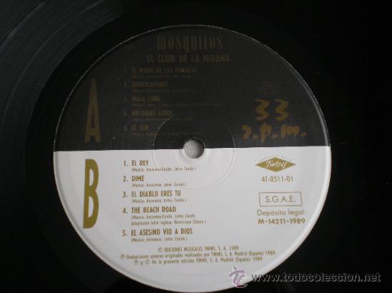 Discos de vinilo: MOSQUITOS: EL CLUB DE LA IGUANA - Foto 2