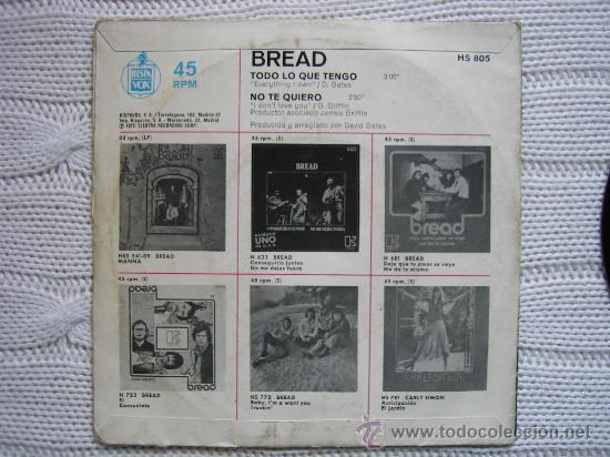 Discos de vinilo: SINGLES  BREAD 1972 - Foto 4