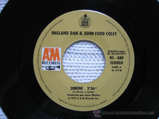 Discos de vinilo: SINGLES  ENGLAND DAN & JOHN FORD COLEY 1972 - Foto 2