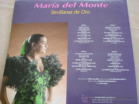 Discos de vinilo: MARIA DEL MONTE, SEVILLANAS DE ORO - DOBLE LP. - Foto 2