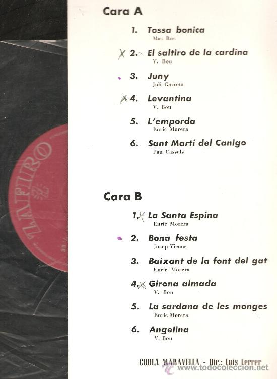 Discos de vinilo: LP COBLA MARARELLA - CATALUNYA DANSA ( SARDANES ) - Foto 2