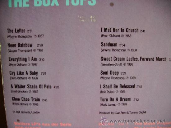 Discos de vinilo: THE BOX TOPS---- POP GIANTS VOL.26 - Foto 2