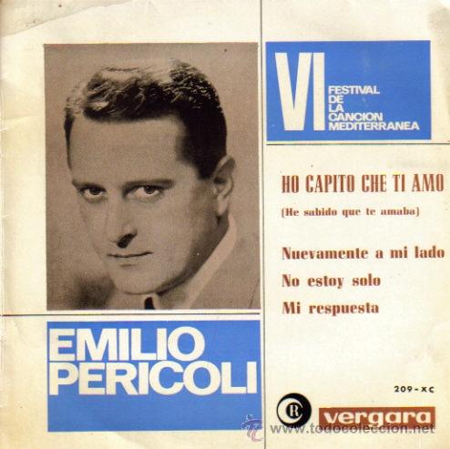 Disques de vinyle: EMILIO PERICOLI-HO CAPITO CHE TI AMO + NUEVAMENTE A MI LADO + NO ESTOY SOLO + MI RESPUESTA EP VINILO