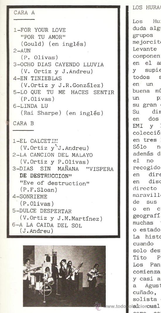 Discos de vinilo: LP LOS HURACANES - Foto 3