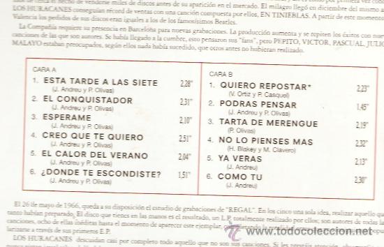 Discos de vinilo: LP LOS HURACANES  VOL.2 - Foto 2