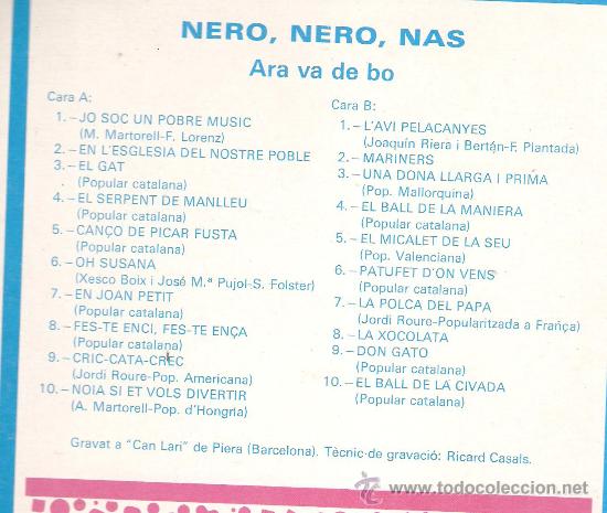 Discos de vinilo: LP ARA VA DE BO - NERO, NERO, NAS ! - Foto 2