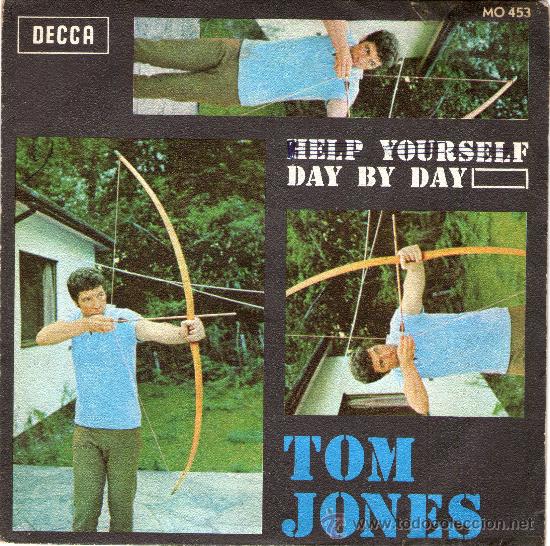 Discos de vinilo: SINGLE - TOM JONES - &rdquo;HELP YOURSELF&rdquo; - &rdquo;DAY BY DAY&rdquo;. - Foto 1
